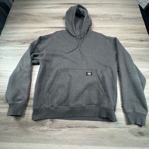 Dickies Men's Dark Gray Sherpa Lined Hoodie Pullover Sweatshirt Size L